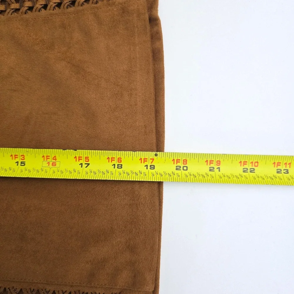 Cato Suede-Like Side Zipper A-line Lined Skirt Brown‎ 18W